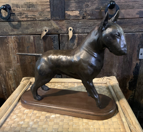 Bull terrier dog sculpture - bull,