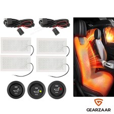 2 Seat 4 Pad Universal 2-Level Switch Carbon Fiber Heated Seat Heater Pad Kit UK
