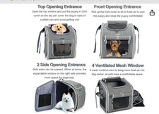 BABEYER Dog Bike Basket, Expandable Soft-Sided Bicycle Pet Carrier Backpack *NEW