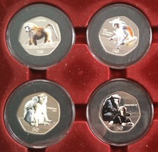 2018 Gibraltar Primate 4  Coloured 50p Coin Set