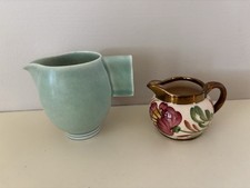 Vintage Green Deco Miniature Carlton Ware + Wade Luster Jug’s / Jug