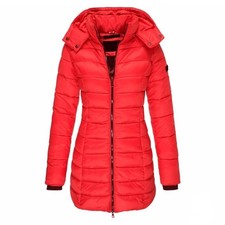 Womens Winter Long Puffer Coat Ladies Outdoor Windproof Warm Jacket with Hood