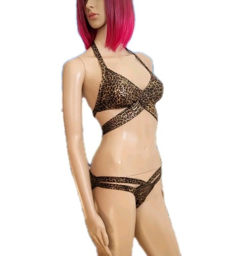 Leo print bikini set - leo,