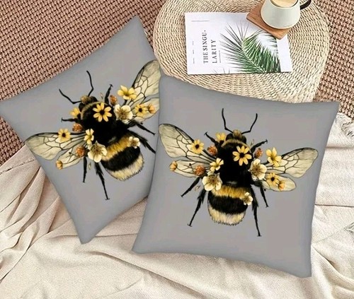 Grey yellow printed - x, bee
