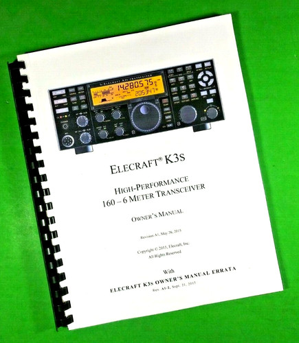 Owners manual for elecraft k3s - owners,