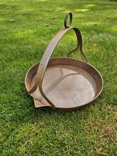  14" English  Cast Iron Frying Pan Romany Gypsy Camp Fire Cooking Swing Pan