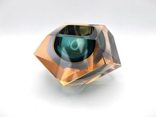 Large Murano Multi-Sommerso glass bowl / ash tray by Flavio Poli for Seguso