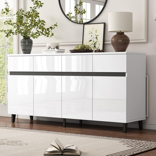 High gloss white - gloss, sideboard