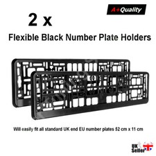2x Black ABS Number Plate