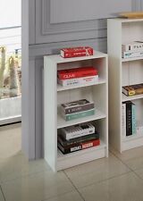 3 Tier Small Narrow Bookcase Storage Display Shelving Unit Bookshelf Stand White