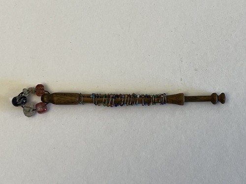Antique wired beaded wooden - antique,