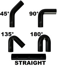 Black 45 90 135 180 Straight Silicone Hose Heater Coolant Boost Pipe Joiner