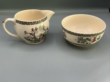 Vintage Johnson Bros Indian Tree Creamer Jug + Sugar Bowl