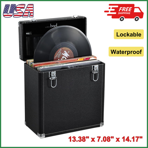 Vinyl record storage box with - vinyl,