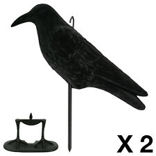 2 x Nitehawk Full Body Flocked Shooting/Hunting Crow Decoy With Feet And Stake