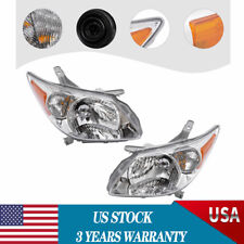 For 2005-2008 Pontiac Vibe Halogen Headlights Headlamps Assembly Left+Right Pair