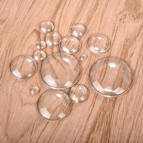 Clear glass domed round - clear,