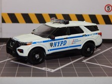 2020 Ford Interceptor UTV NYPD Cruiser White Greenlight Hot Pursuit 1/64 MINT