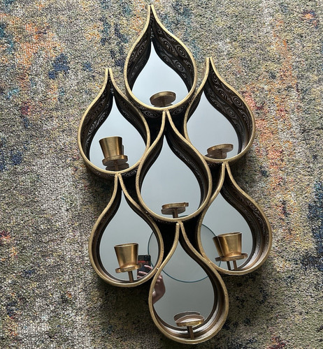 Gold teardrop mirrored - teardrop,