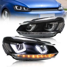 VLAND LED Projector Headlights For 2008-2013 VW Golf VI MK6 5K1 AJ5 W/Sequential