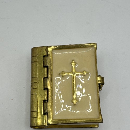 Tiny white enamel gold holy - white,