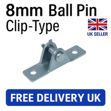 2x 8mm Gas Strut Clip-On Brackets Quick Fit Ball Pin Zinc-Plated Mount Fittings