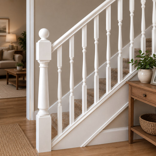 White primed colonial spindles - primed,