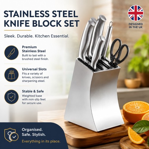 Stainless steel knife stand - stainless,