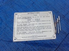 VILLIERS STATIONARY ENGINE ID PLATE NEW VILLIERS ENGINE PLATE