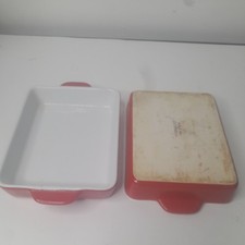 Ernesto Stoneware Set Of 2 Red Baking Oven Dishes Gratin Casserole