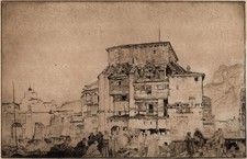Sir William Russell Flint (1880-1969) - Signed Etching - A Dwelling in Aragon