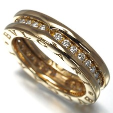 Auth BVLGARI Ring Diamond B.Zero1 XS EU51 18K 750 Yellow Gold