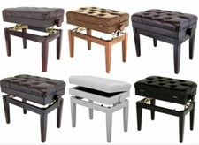 Symphony Piano Stool - Adjustable with Storage Mahogany, Walnut, White & Black