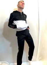 Vintage FILA Velour Track Suit S (Labeled XS) Hoodie ¼ Zip Top & Tapered Bottoms