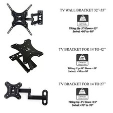 TV Wall Bracket Stand Tilt & Swivel for 14 32 37 40 42 43 50 55 Inch Monitor LCD