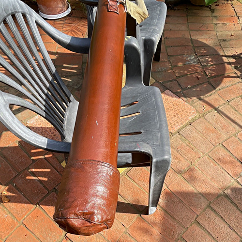 Brown leather hard protective - leather,