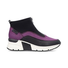 Rieker N6352-30 Black/Purple Women's Zip Front Boots