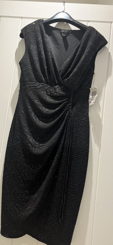 Black diamanté evening - diamanté, dress
