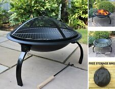 Black Fire Pit Steel Patio Foldable  Garden Heater Outdoor Folding BBQ  Camping 
