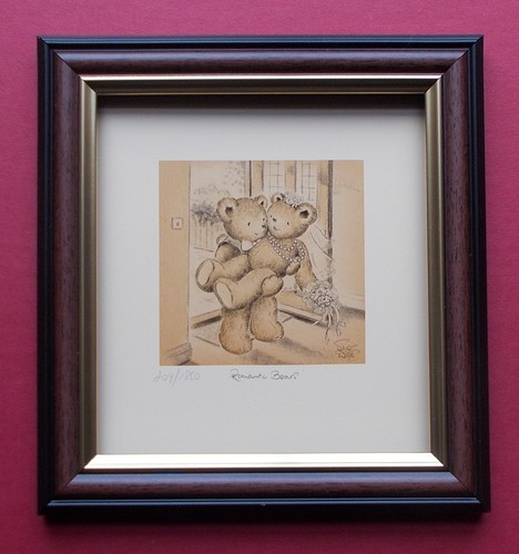 Teddy bear print framed by - ,