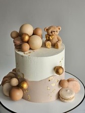 Teddy Bear Cake toppers edible Fondant Decoration Baby Shower Christening Cake