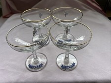 BABYCHAM VINTAGE Rare Hexagonal Stem Glasses X 4