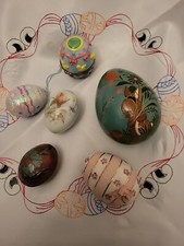 Egg trinkets CLOISONNE porcelain paper-mache RARE VINTAGE Job Lot