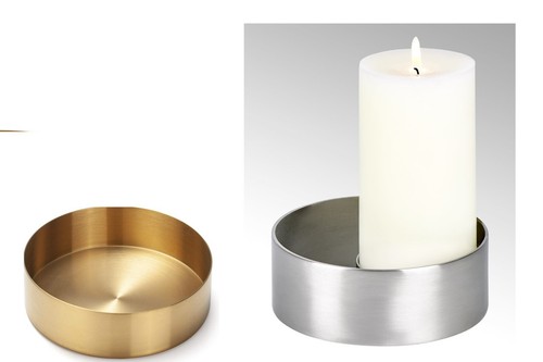 Stainless steel round candle - stainless,