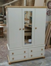 HANDMADE CAMBRIDGE COUNTRY 4 DRAWER TRIPLE WARDROBE WITH FEET (NOT FLATPACKED)
