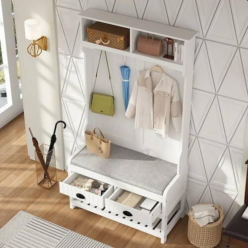 Bench hall tree - tree, storage