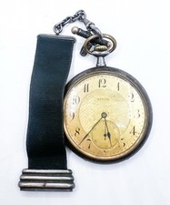 zenith black Gunmetal 49mm pocket watch Grand Prix Paris 1900 Chain