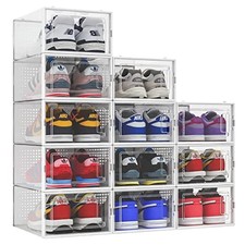 12x Clear Plastic Shoe Storage