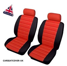 For VAUXHALL VECTRA - Front PAIR of Red LEATHER LOOK Car Seat Covers