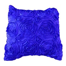 Satin Rosette 3D Raised Pop-Up Petals Decorative Throw Pillow/Sham Cushion Cover